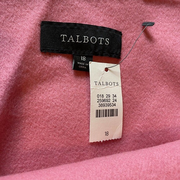 NWT New Talbots Womens Skirt Size 18 Solid Pink Wool Blend Office Career Barbie - Picture 3 of 8